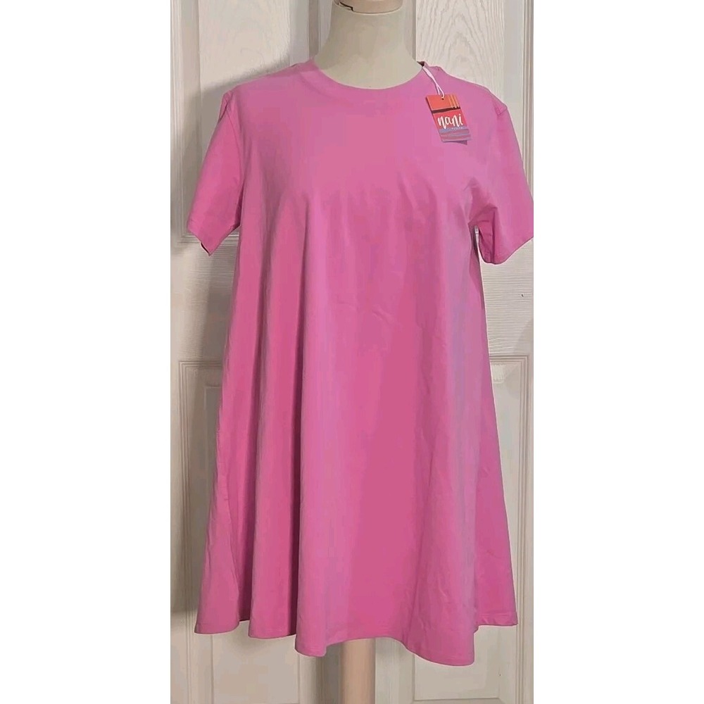 Nani Swim Cover Up XS T-Shirt Dress Pink Womens Wisteria Flow Made to Move NEW